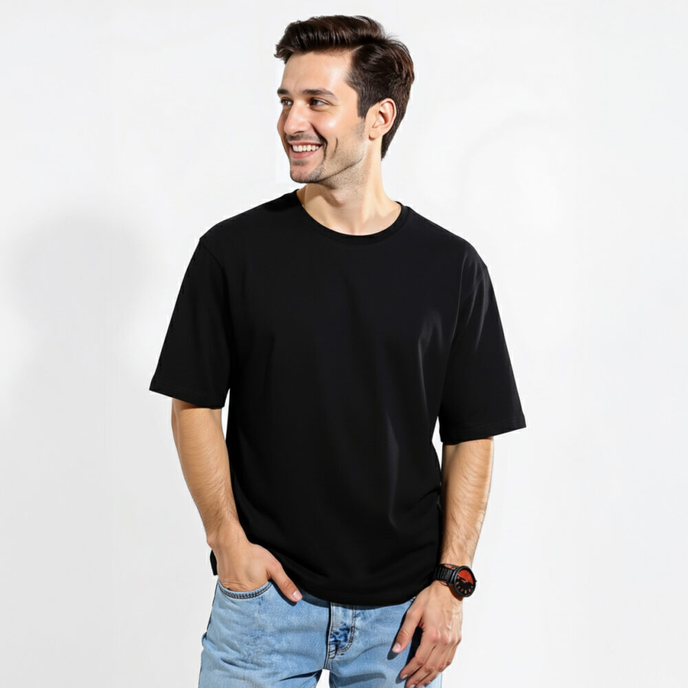 Mens Cotton Oversize T-shirt Black