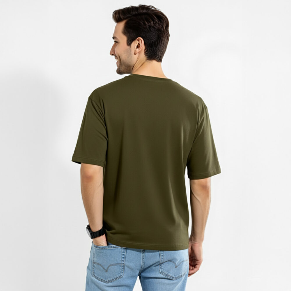 Mens Cotton Oversize T-shirt Olive Green
