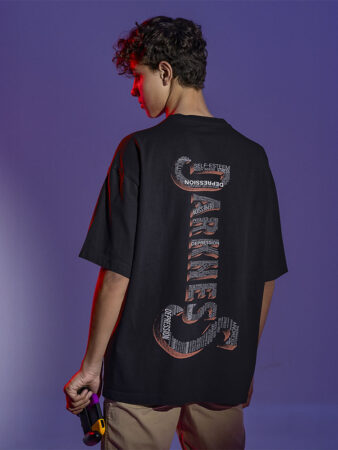 Men Oversize Printed T-Shirt Black