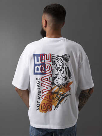 Men's Cotton Oversize Printed T-Shirt White