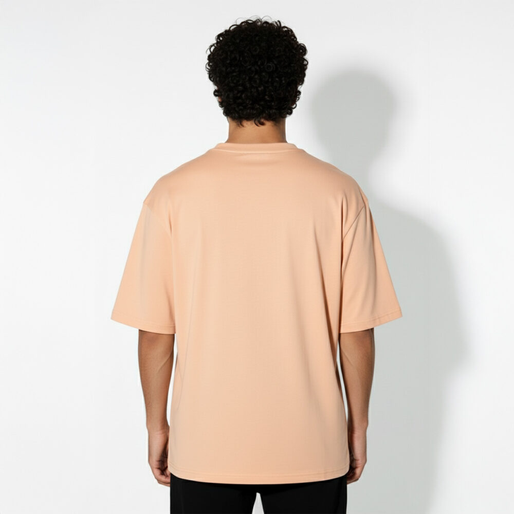 Men Oversize Plain T-shirt Peach Fuzz