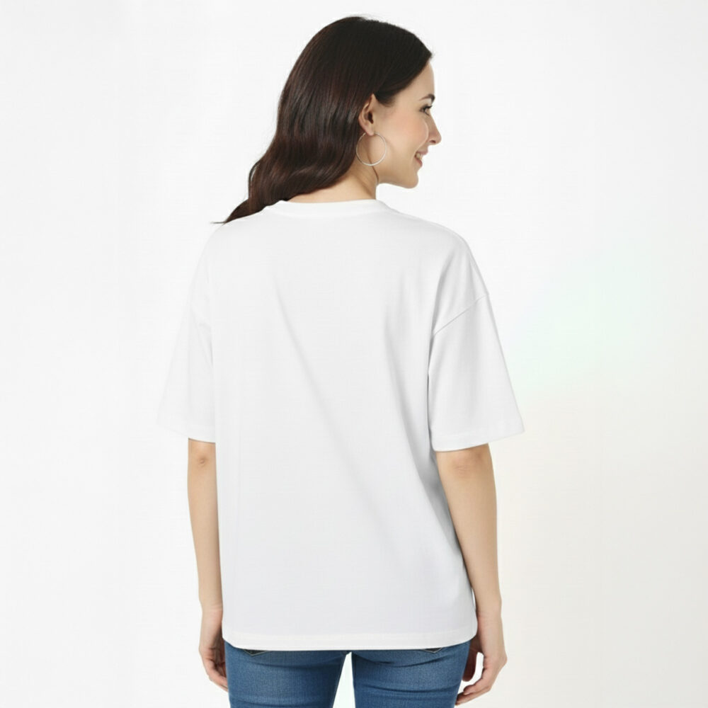 Female Cotton Solid Oversize T-shirt White