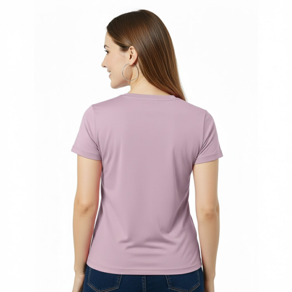 Women Regular Plain Cotton T-Shirt Lilac