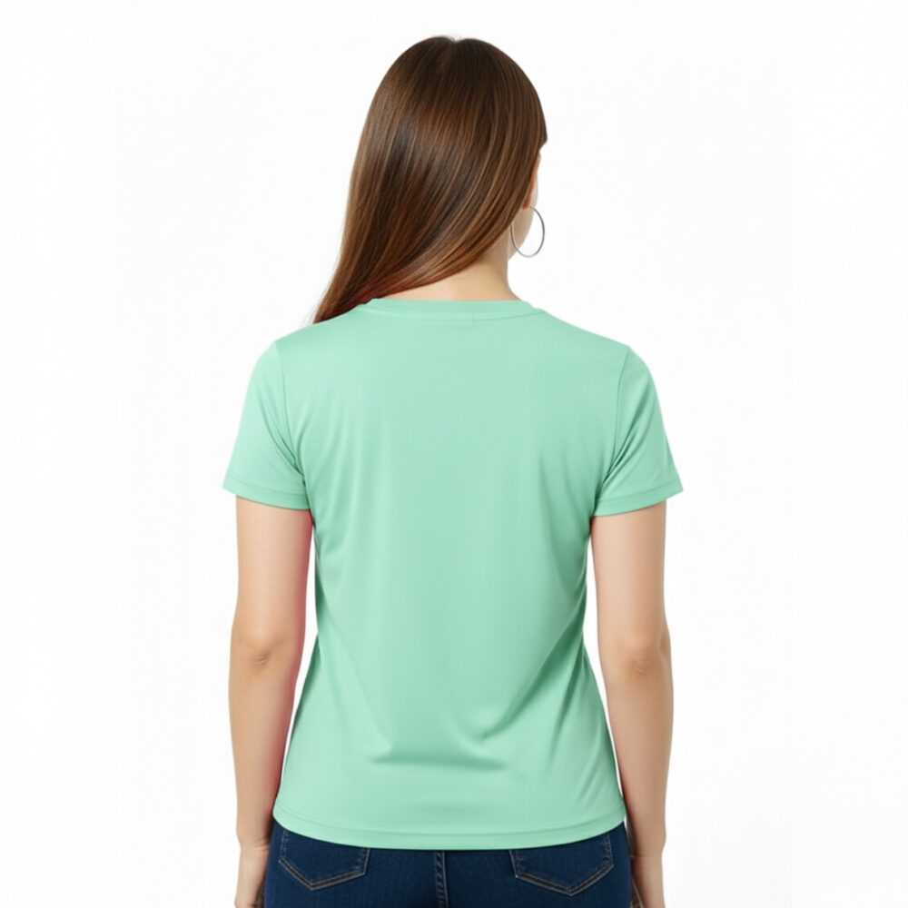 Women Regular Plain Cotton T-Shirt Mint