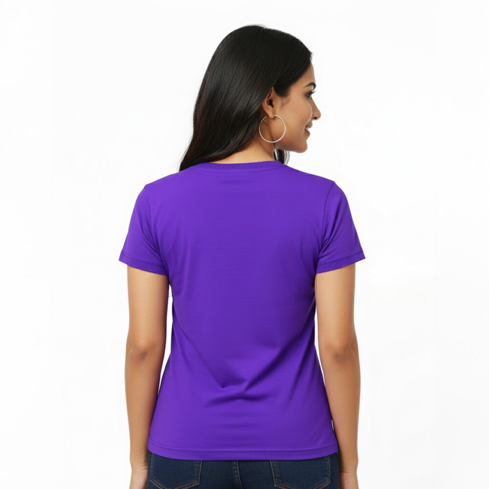 Women Regular Plain Cotton T-Shirt Purple