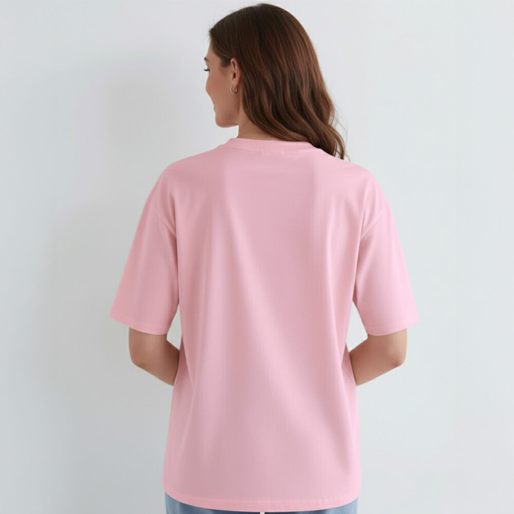 Women Solid Oversize T-shirt Pink