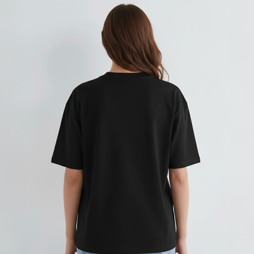 Women Solid Oversize T-shirt Black