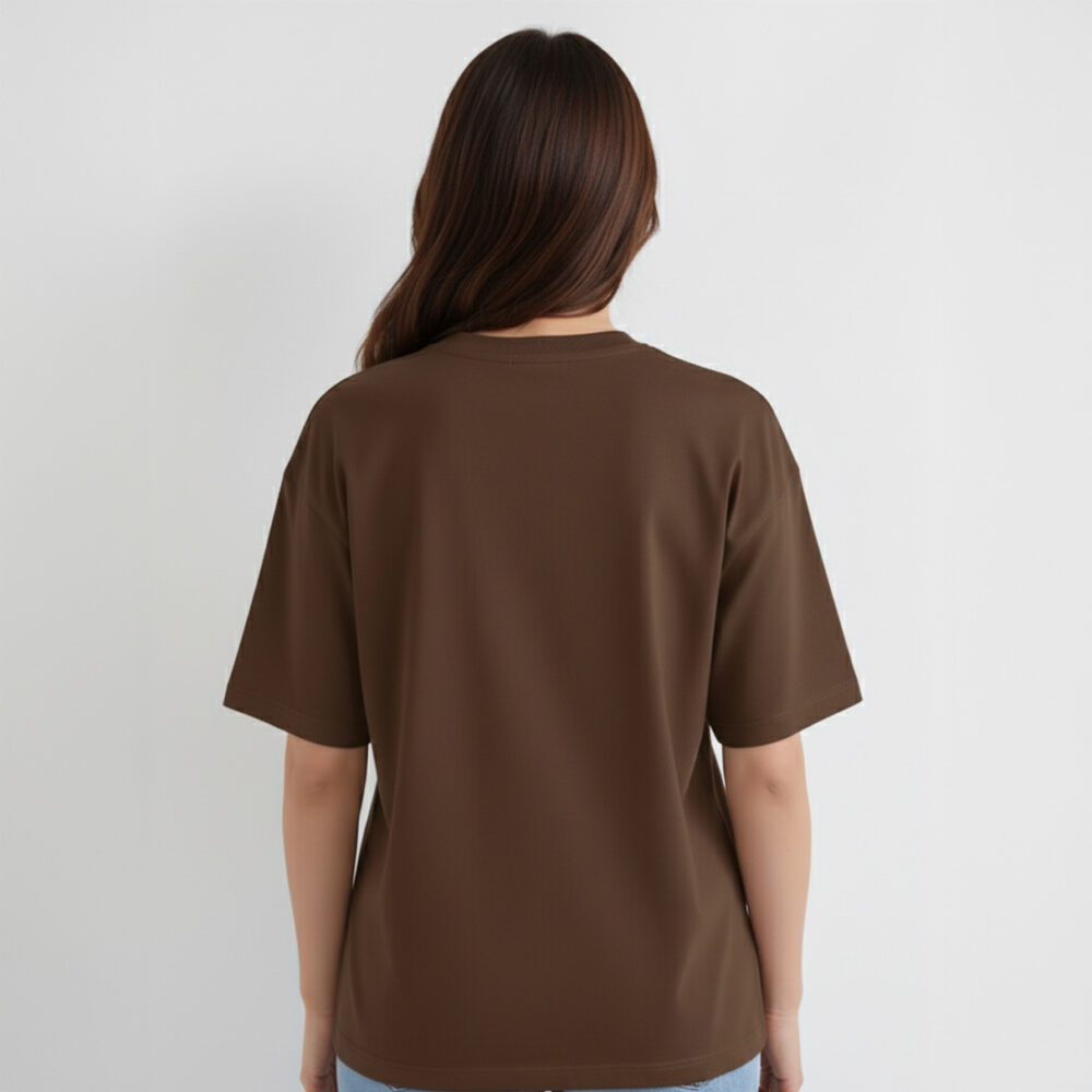 Women Solid Oversize T-shirt Chocolate Brown