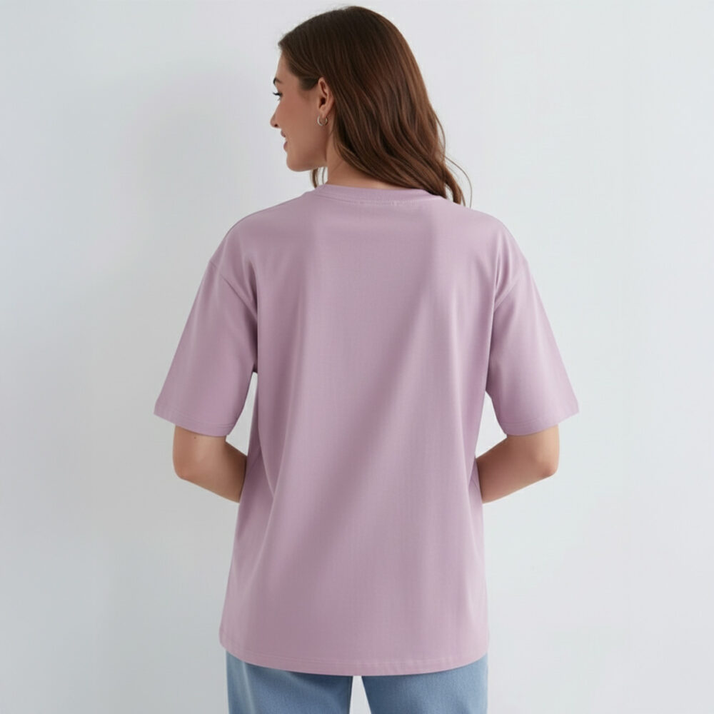 Women Solid Oversize T-shirt Lavender