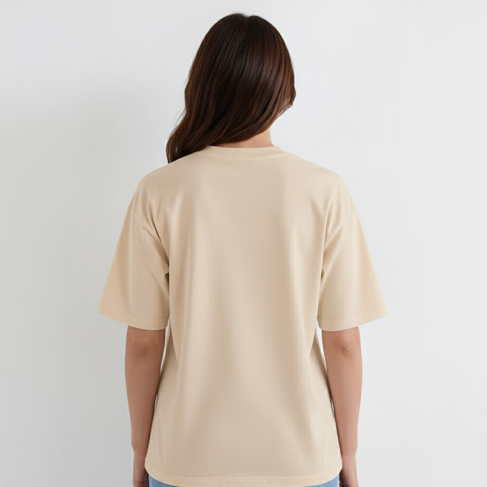 Women Solid Oversize T-shirt Beige