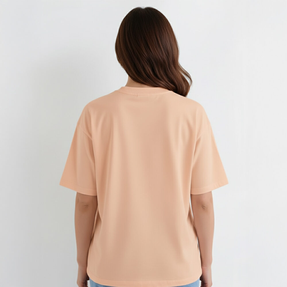 Women Solid Oversize T-shirt Peach Fuzz