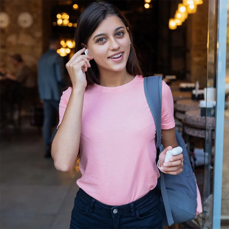 Women Everyday round neck T-shirt Pink