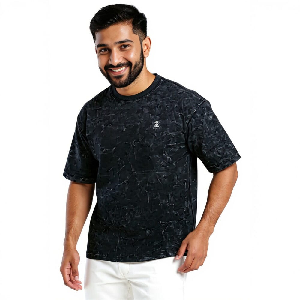 Acidwash Oversized Black Tshirt