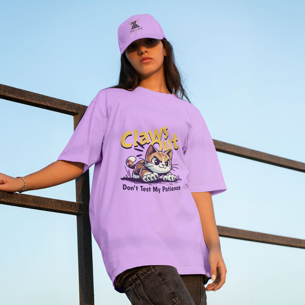 Women's Oversize printed T-shirt Lavender