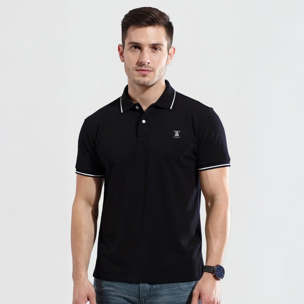 Polo Tshirt Black Front