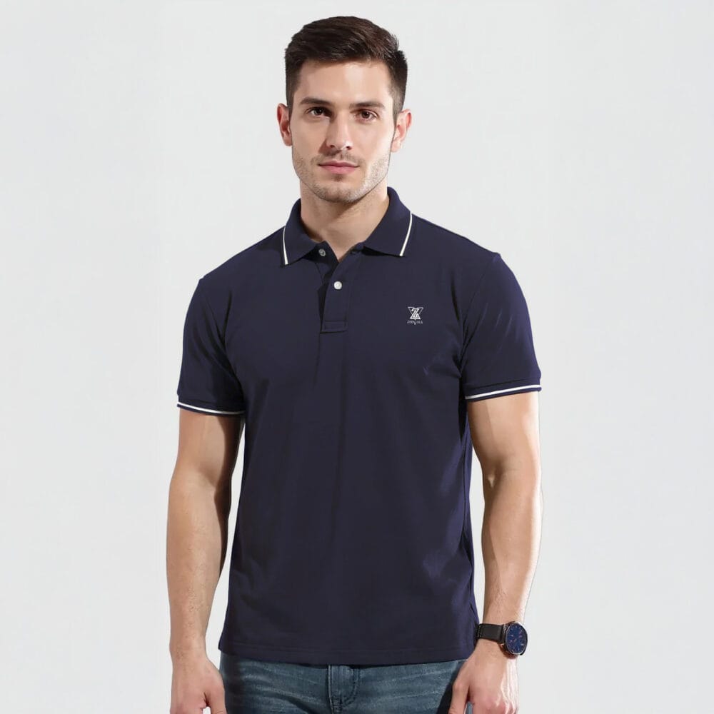 Navy Blue Polo Tshirt Front