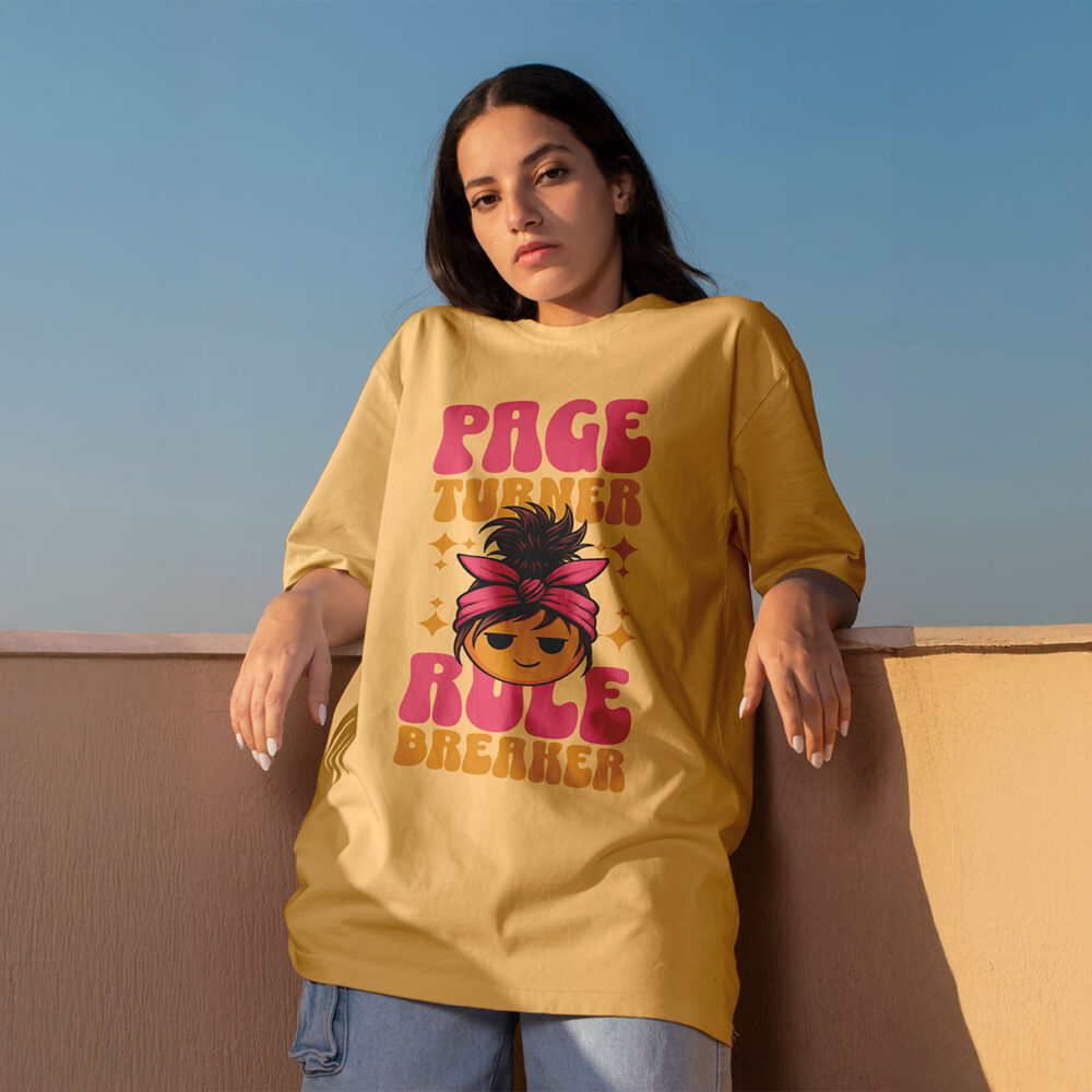 Women Printed Oversize T-shirt Peach