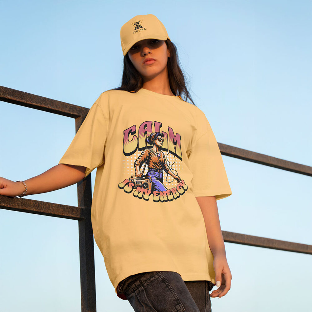 Women Cotton Printed Oversize T-shirt