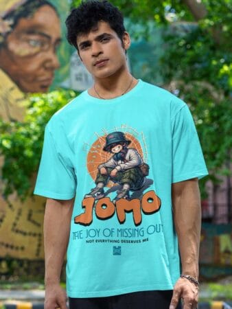 Aruba blue oversized printed tee