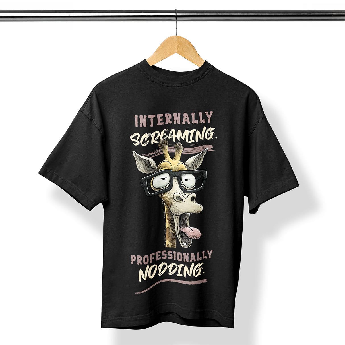 Printed Black Oversize Tshirt - Internally Screaming